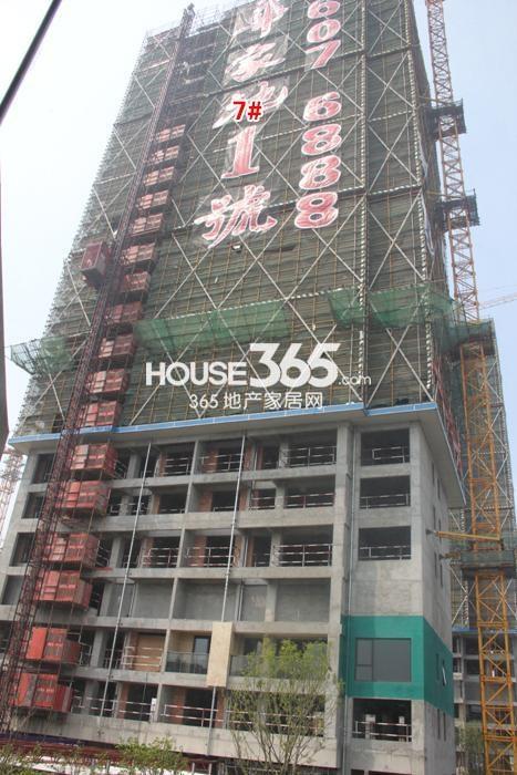 滨江华家池7号楼施工进度实景图 2015年4月摄 