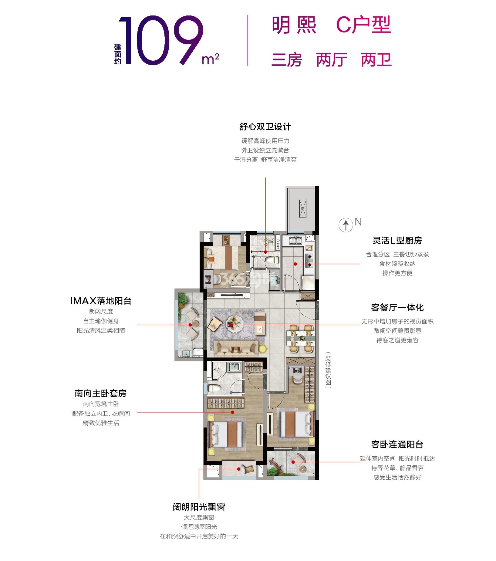 荣熙华庭109㎡三室两厅