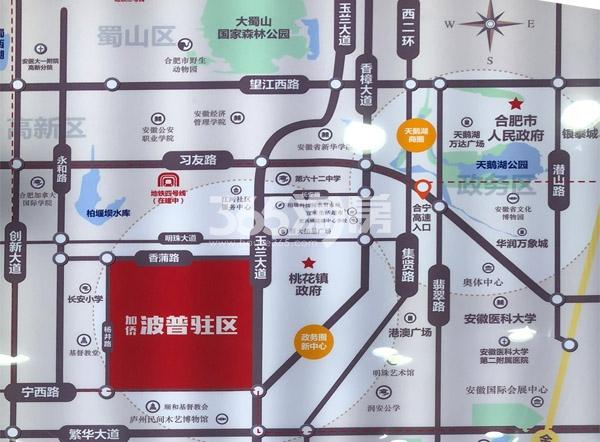 加侨波普驻区区位图