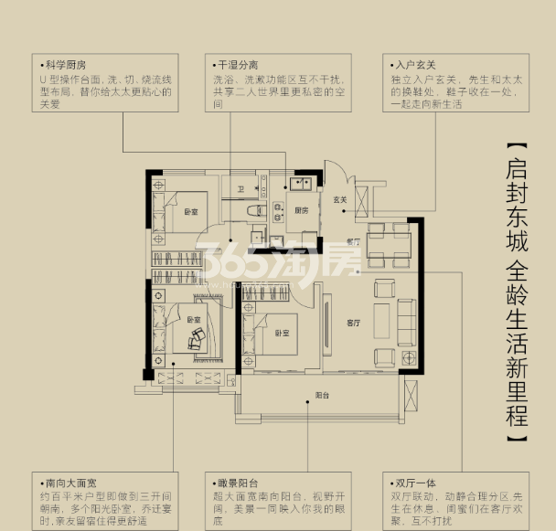 金鹏珑璟台95.17㎡户型图