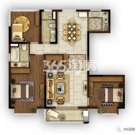 桃园世纪B1户型129㎡户型图_南京桃园世纪_南京365淘房