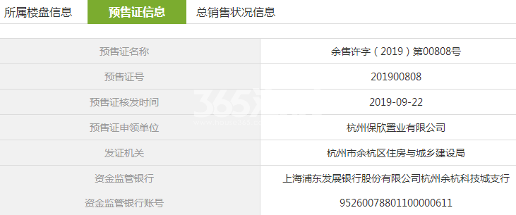 和光尘樾轩5、19号楼预售证信息