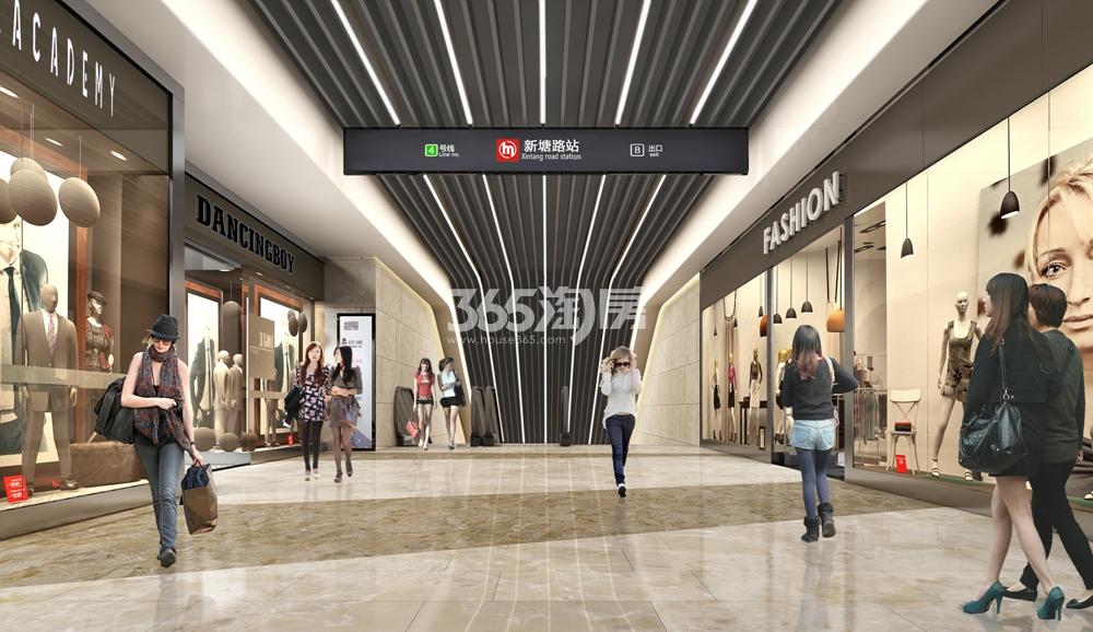 保利中心地铁4号线与项目地下商业连通口效果图