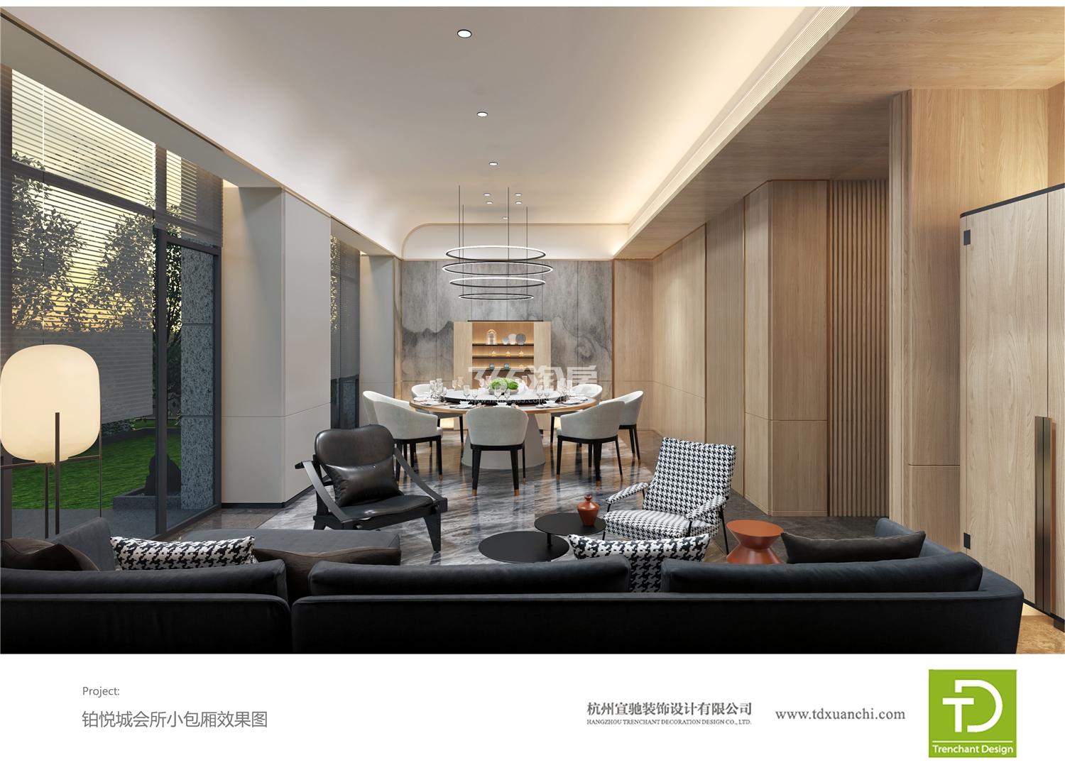 景顺铂悦城会所小包厢效果图