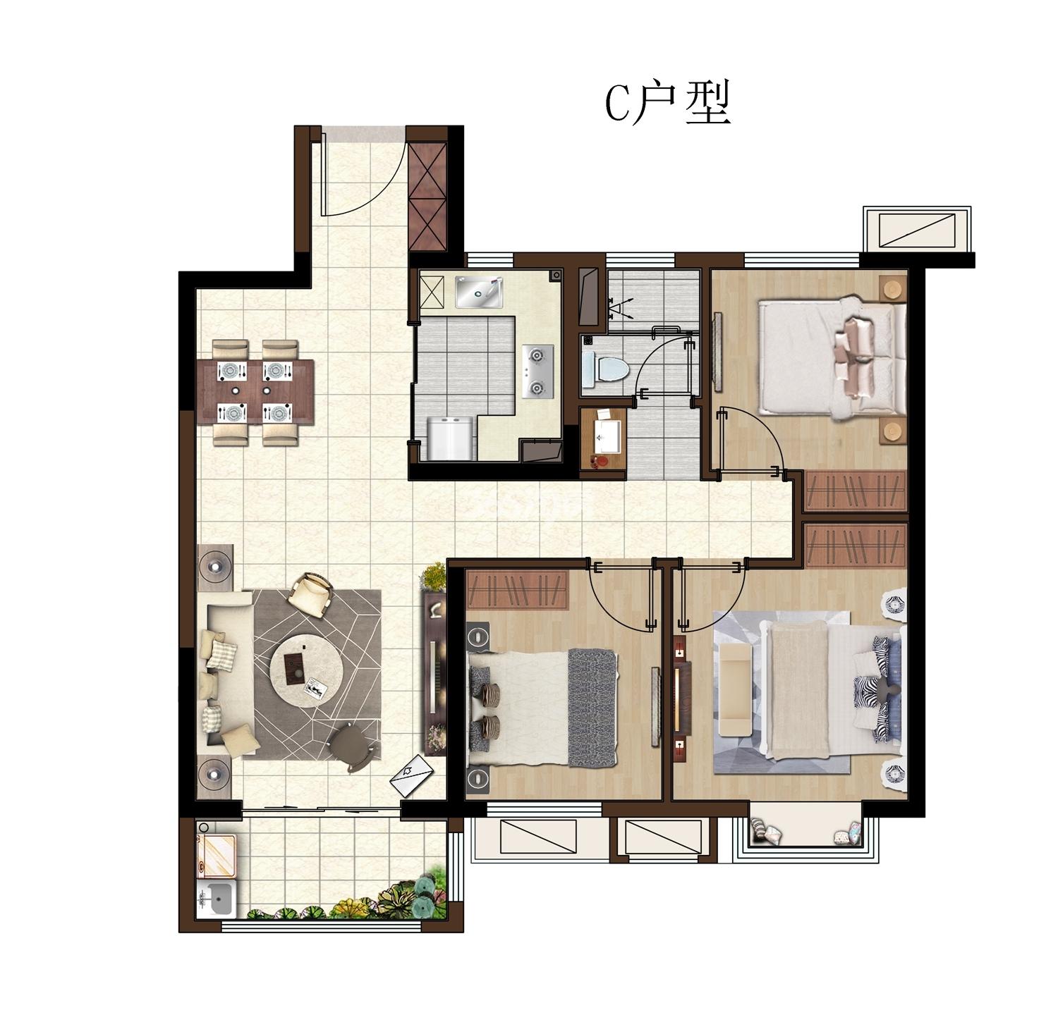 银城孔雀城荟见未来89㎡户型图_南京银城孔雀城荟见未来_南京365淘房