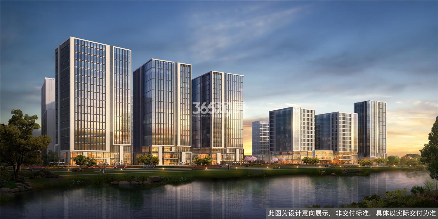 万广汇商务中心沿河景观效果图