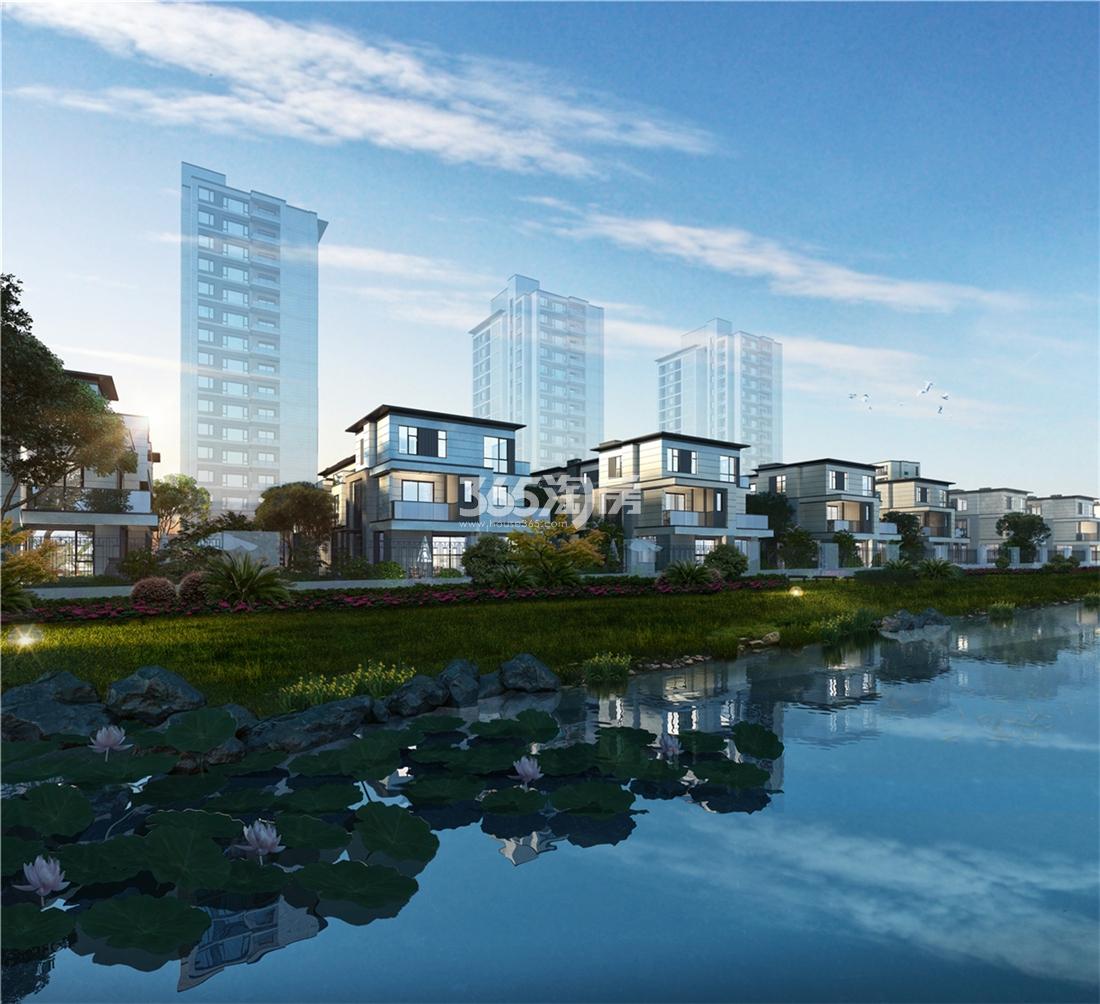 观棠明月府排屋水景效果图