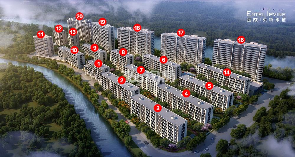 紫辰花园鸟瞰图（带楼栋号）