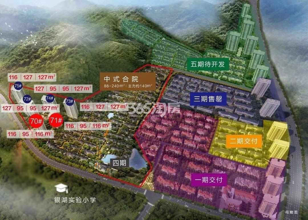 雍景山城一期至五期分布图