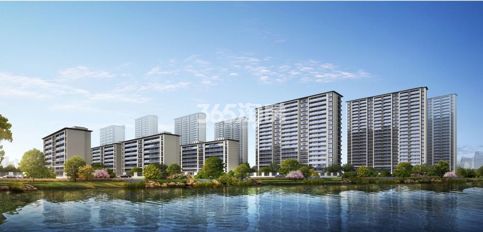 江湾澜庭群楼临湖效果图