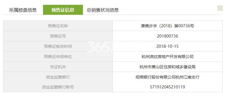 滨江碧桂园翡翠江南9幢预售证信息