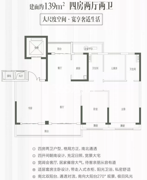 碧桂园金科尚合府5、7号楼户型 约139㎡