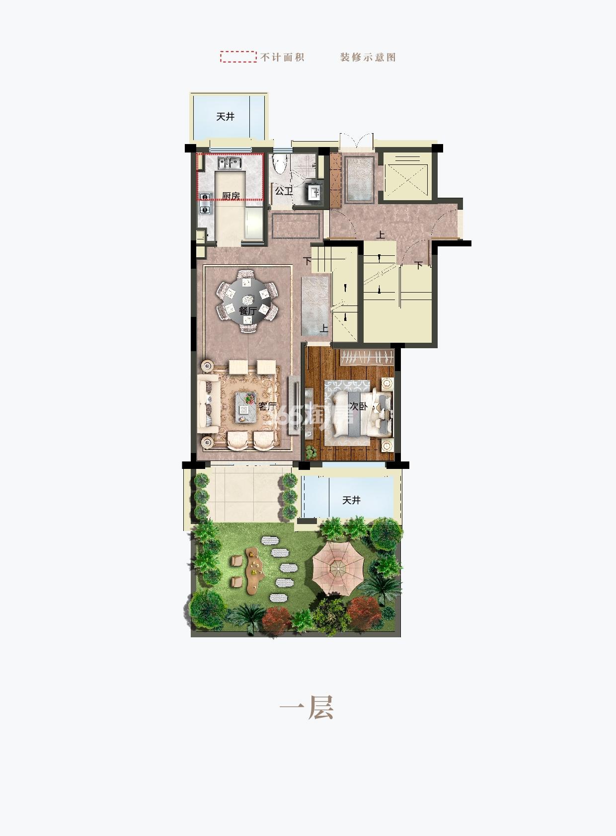 明石东潮府下叠B1户型一层