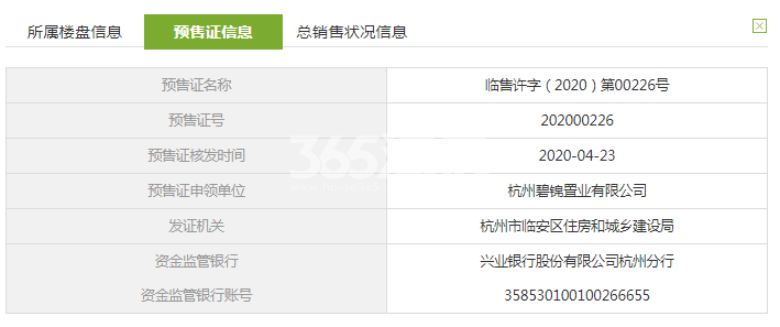 碧桂园玖晟府11#预售证信息