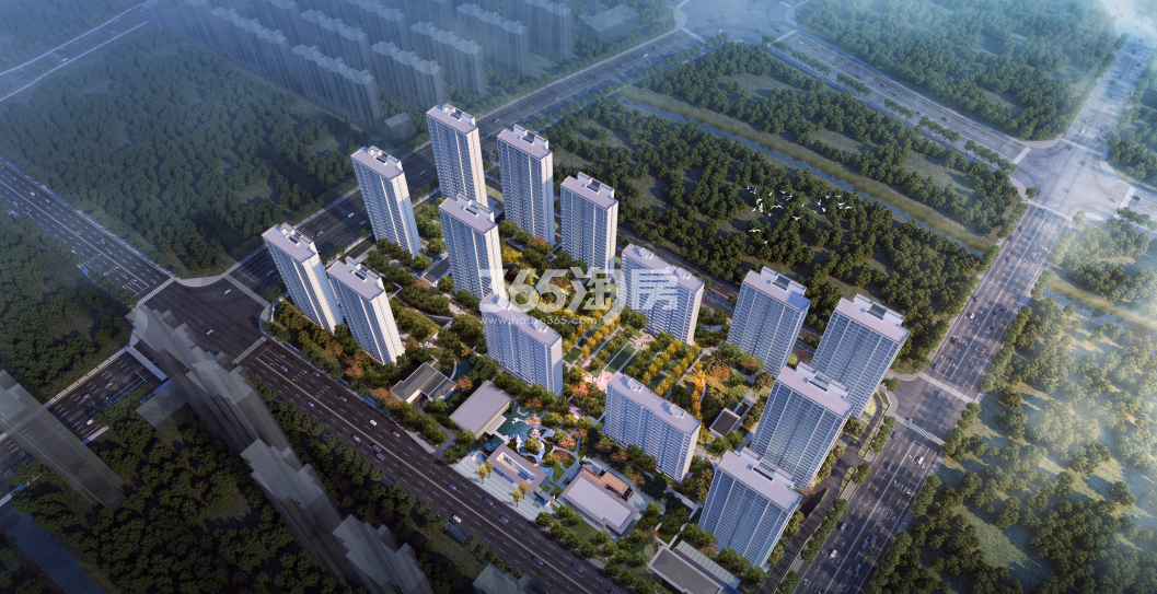 建发新城园玺鸟瞰图