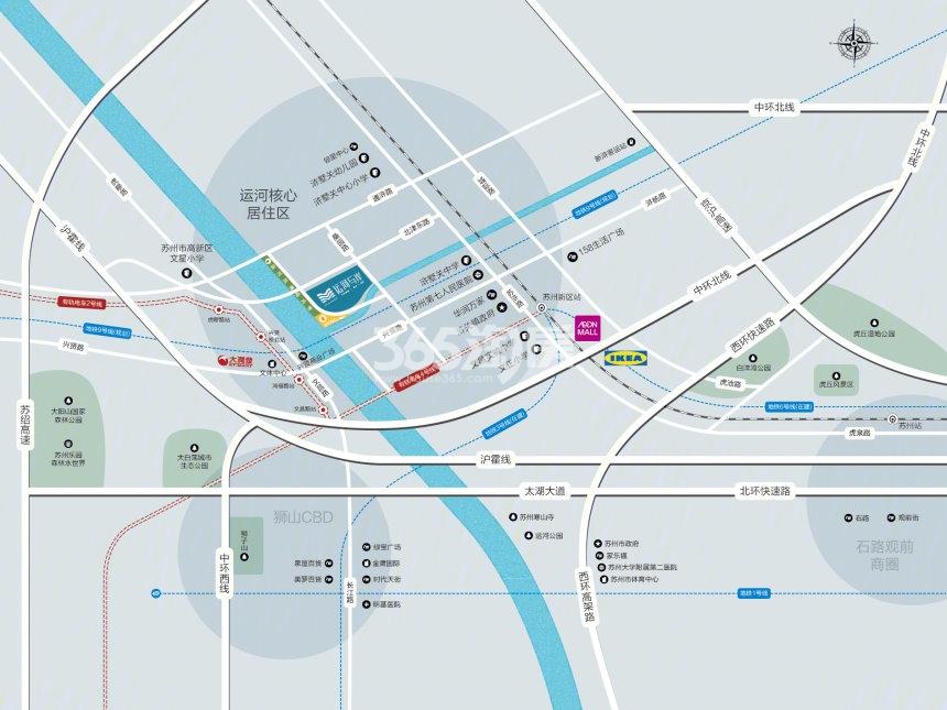 运河与岸交通图