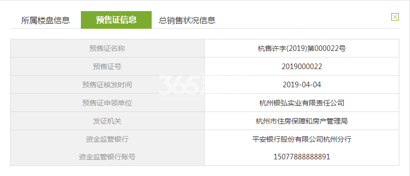 银城云谷天境项目7-9号楼预售证
