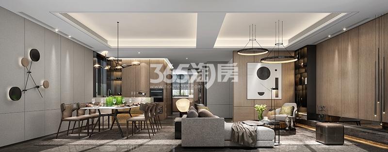 荷岸晓风（花园）136㎡客厅样板间图