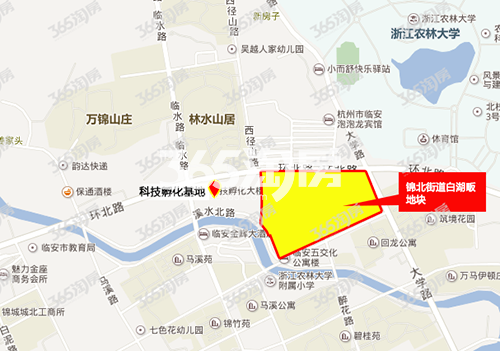 宝龙临安地块交通图（临政储出[2017]19号锦北街道白湖畈地块）