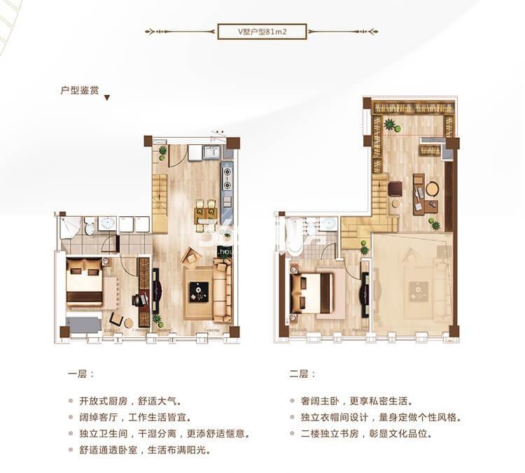 华策中心项目81方户型图