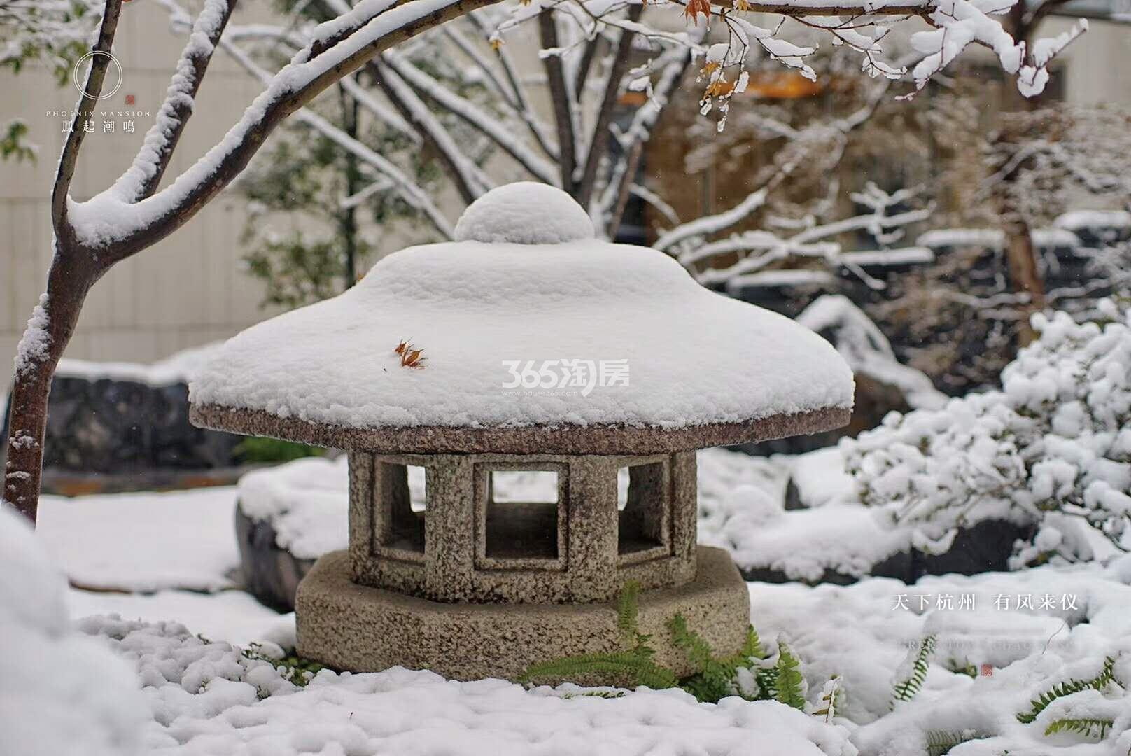2018年1月凤起潮鸣园区局部雪景图
