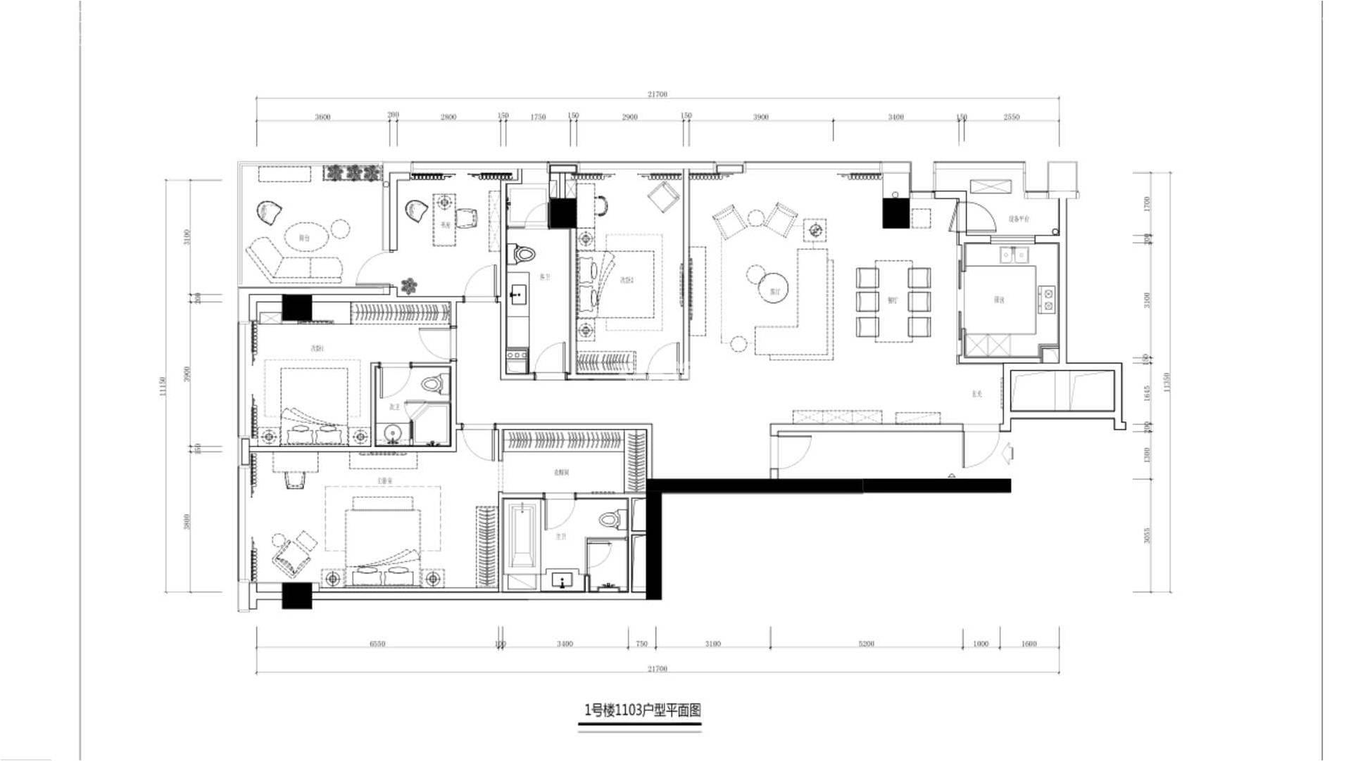 蓝城澜宸257方户型平面图