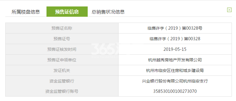 越秀西海岸30#预售证信息