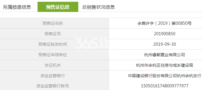 镜鉴未来府12号楼预售证信息