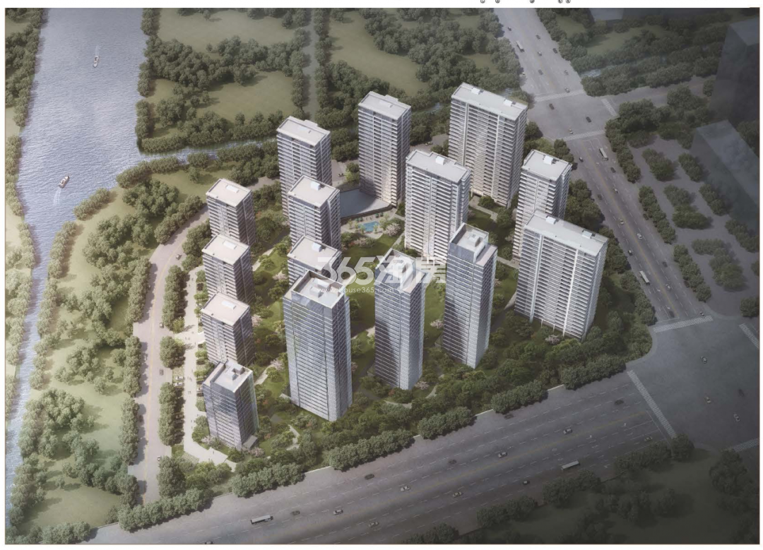 滨江江河汇商住地规划鸟瞰图