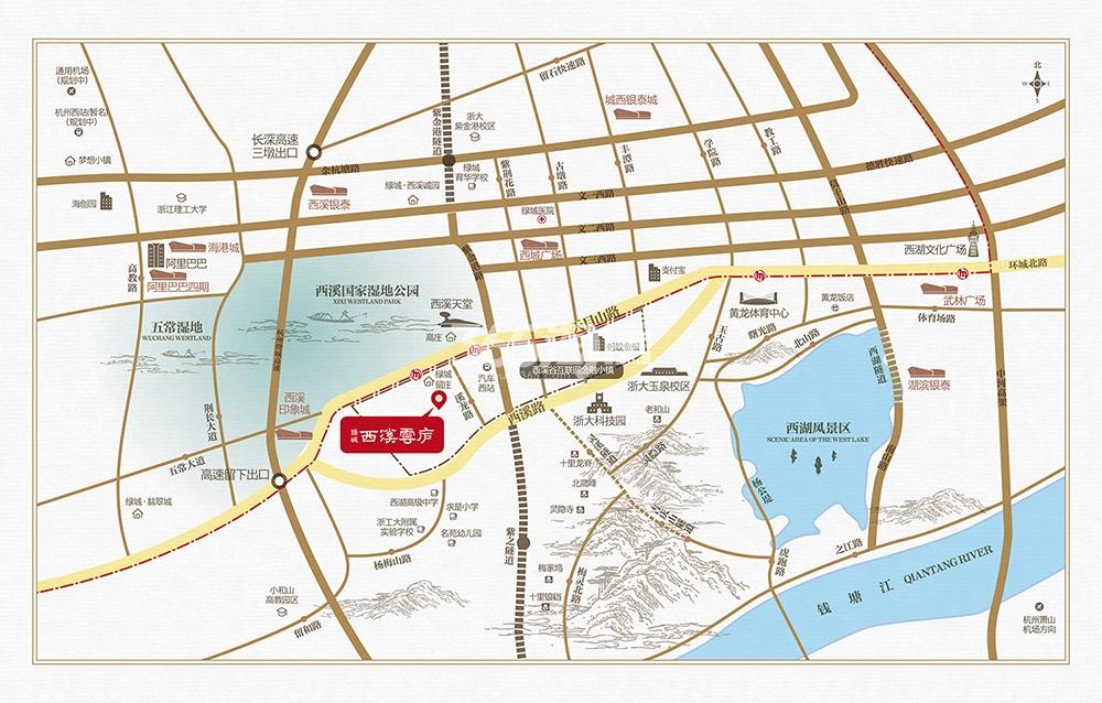 绿城西溪雲庐交通图