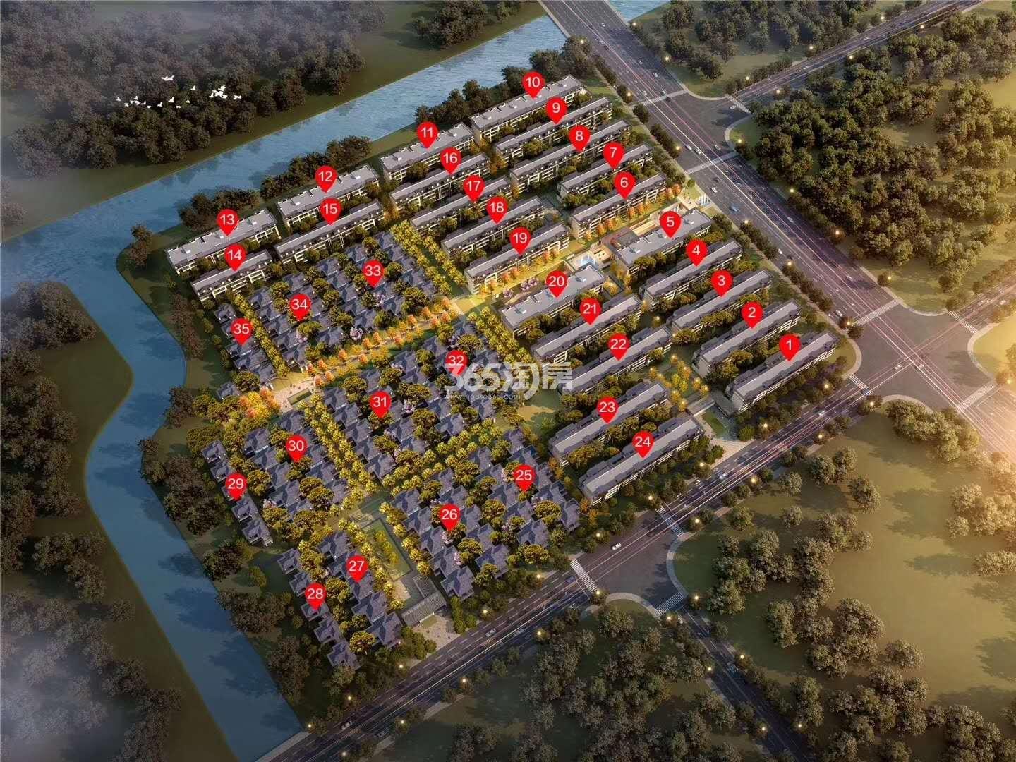 联发大境府鸟瞰图（带楼栋号）