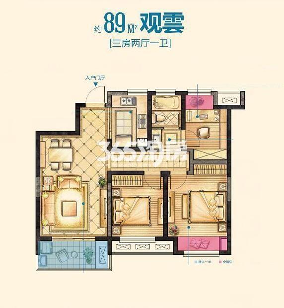红豆香江豪庭二期104平户型图_无锡红豆香江豪庭_无锡