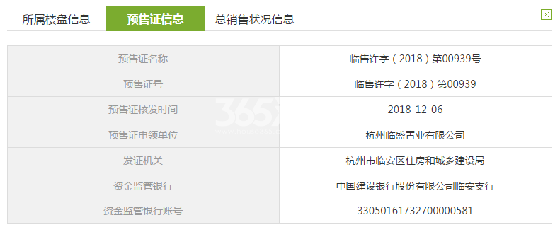 吴越府9#预售证信息