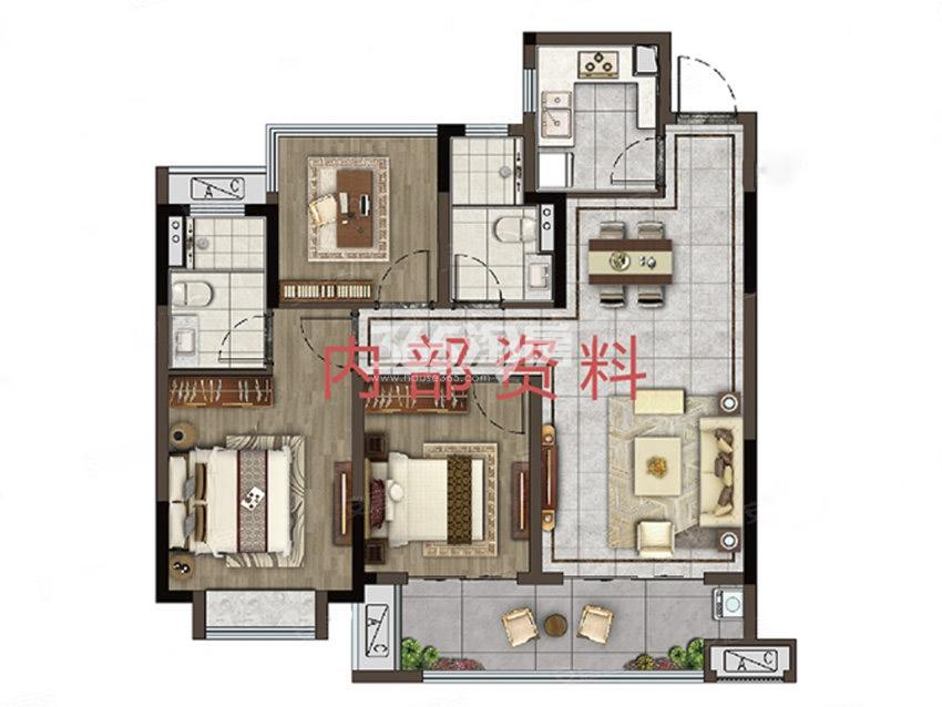 翡翠正荣府高层101㎡户型图