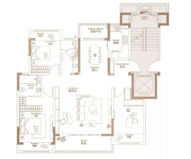 融信海月平江125㎡户型图