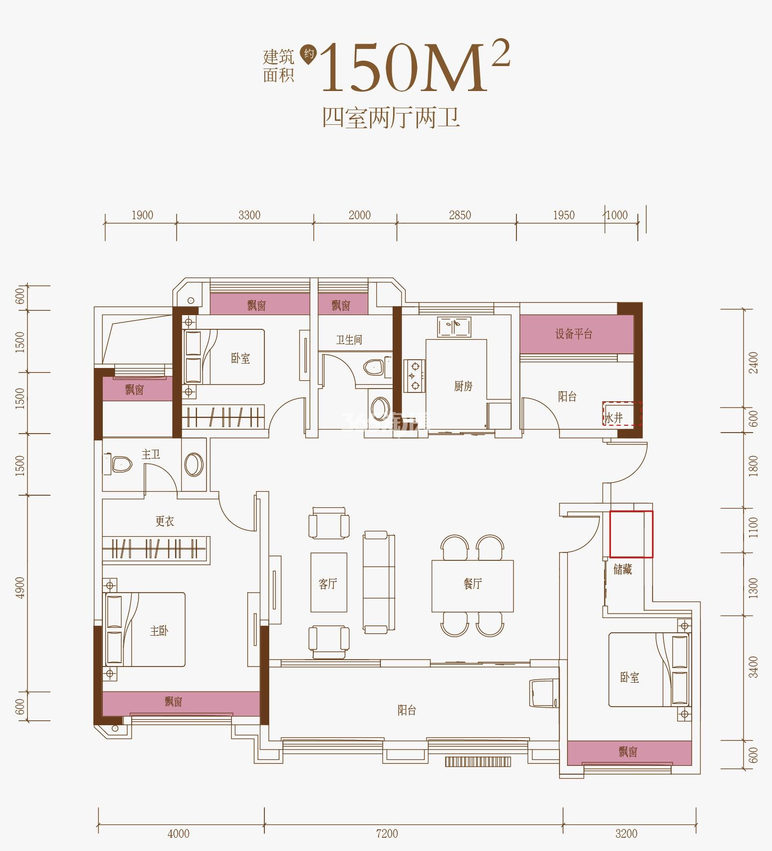 文一豪门金地150㎡户型图