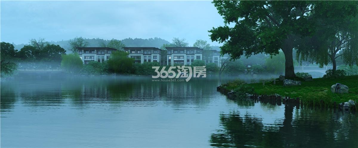 瑞城熙园夜晚水景图
