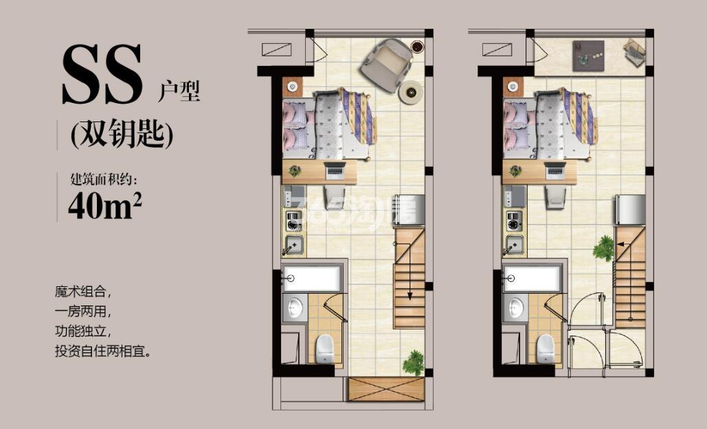 中堂嶺寓SS双钥匙型40平户型图