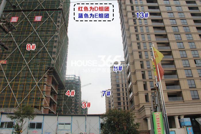 西溪海D组团3、4、8号楼C组团7、8、13号楼施工进程（2015.4）
