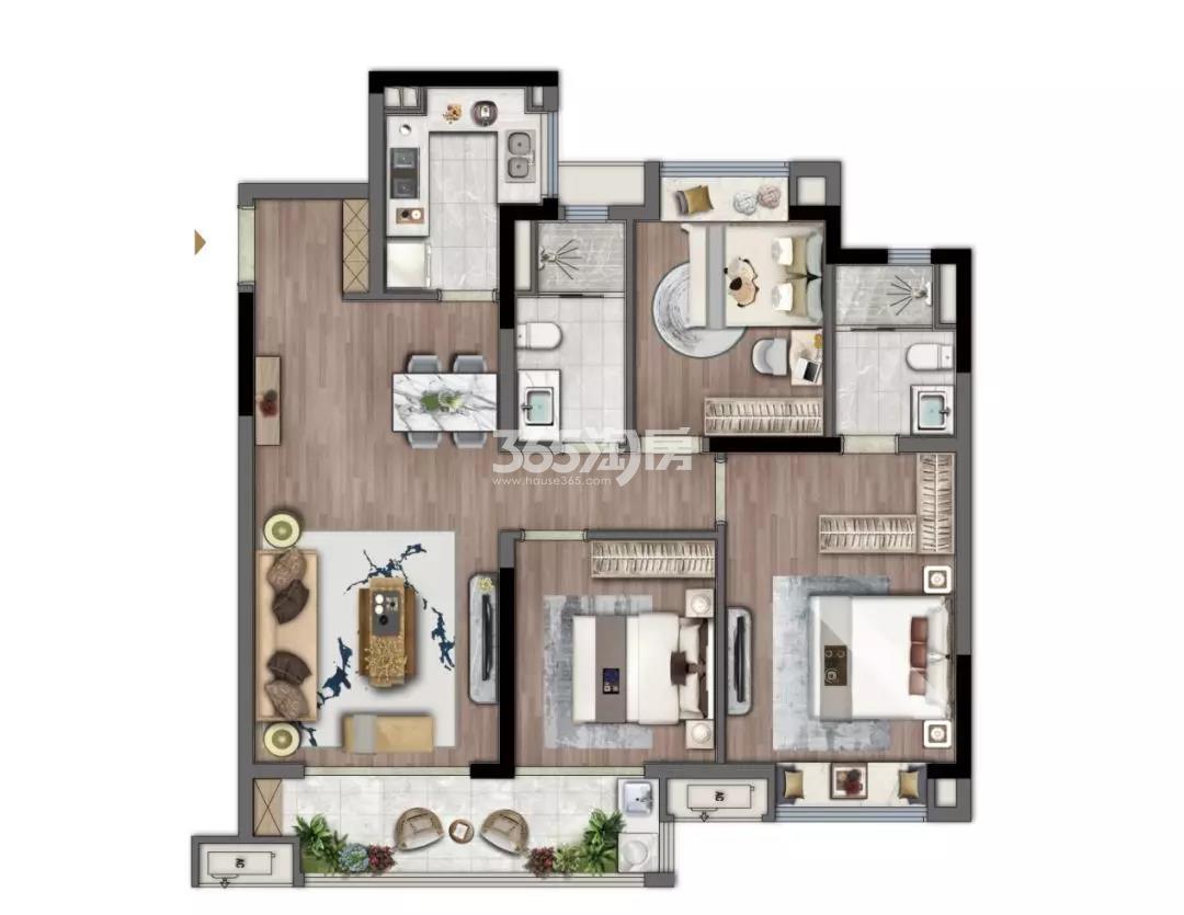 建发央誉140㎡户型图_南京建发央誉_南京365淘房