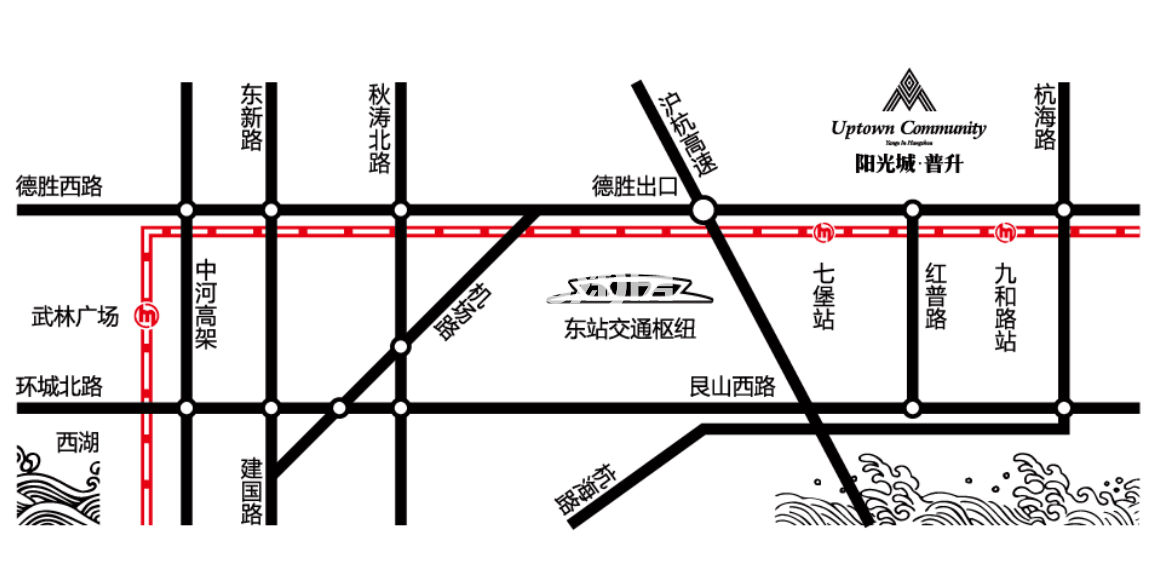 阳光城普升交通图