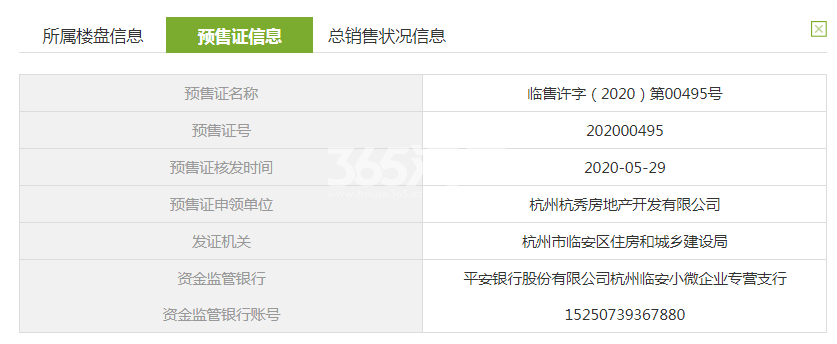悦映城35#预售证信息