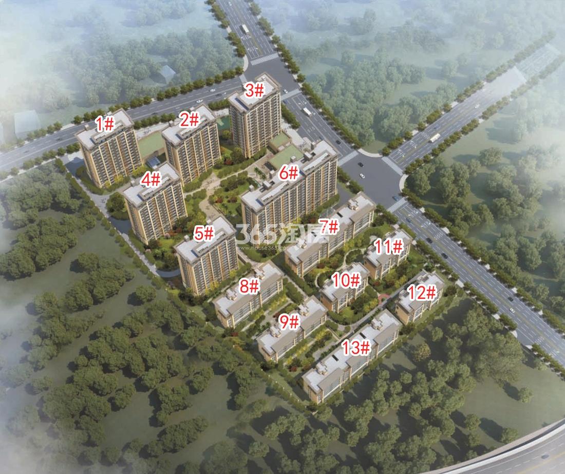 甘肃建总笕桥宅地规划鸟瞰图（楼幢分布）