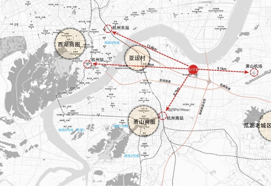 萧山科技城66亩地块交通图