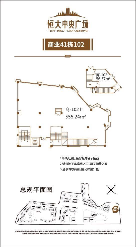 恒大中央广场商业41栋102室555.24㎡户型图