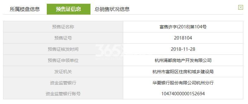 宋都如意春江11、15幢预售证信息
