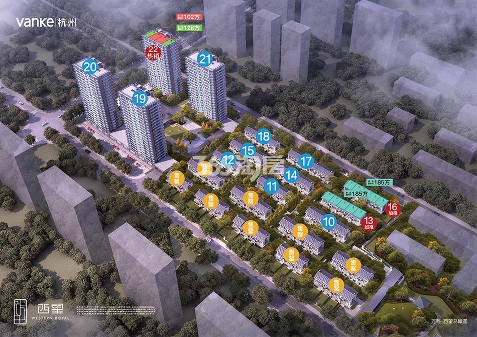 万科西望鸟瞰图分布