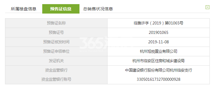 旭辉中粮朗香郡14#预售证信息