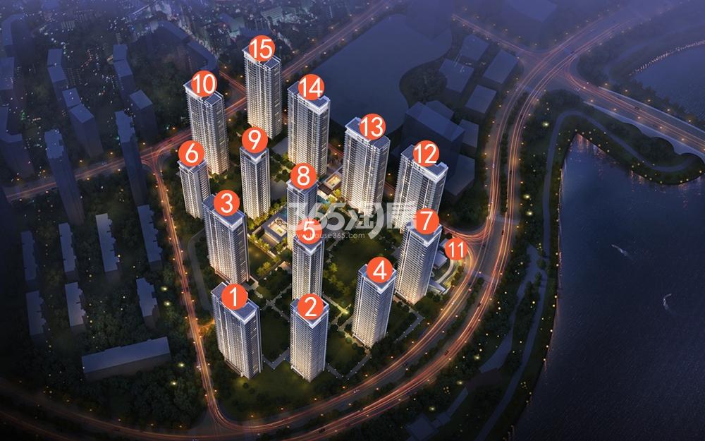 越秀湖山悦鸟瞰图（带楼幢号）