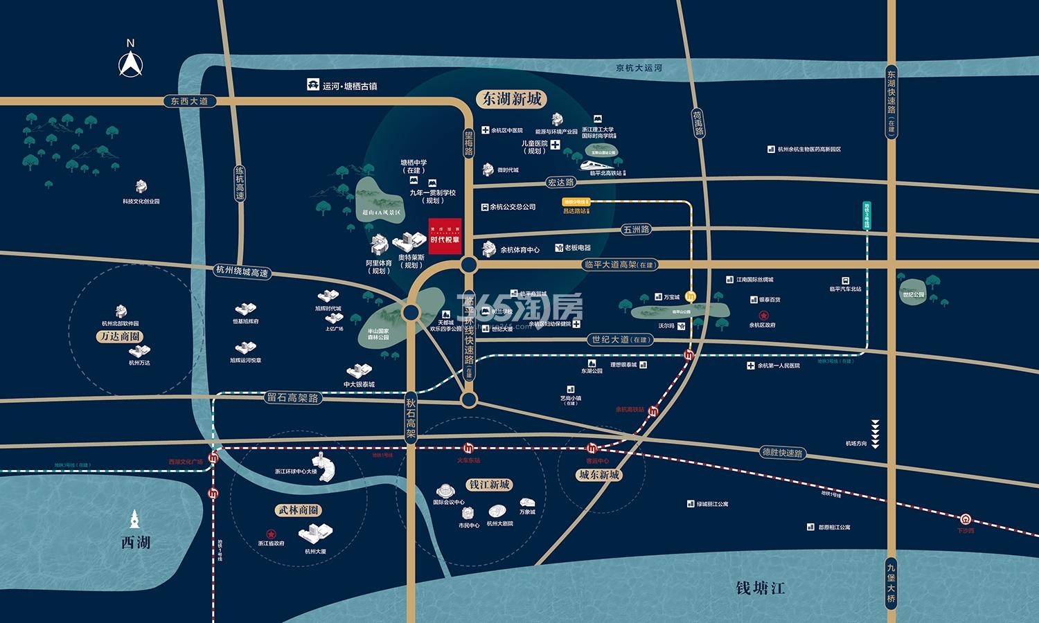 时代悦章府交通图